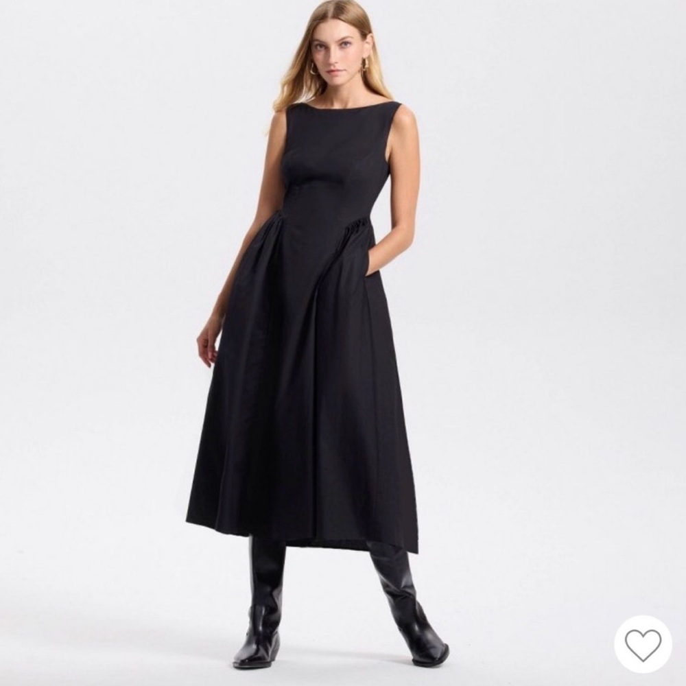 Classic Black Sleeveless Midi Dress